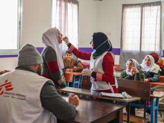 MSF teams vaccinate people in Lebanon.