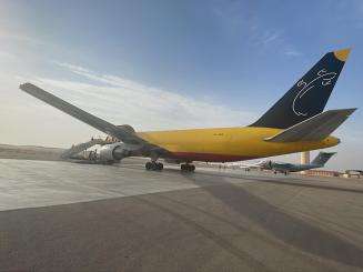 MSF/WHO donations arrive by plane in El Arish, Egypt